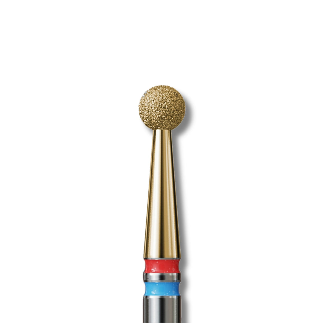 IQ Nails Diamond DuoFrez Nail Drill Bit Smart Gold Line Ball Shape Fine Standard Grit ZRN Coating 001.FM.025Z