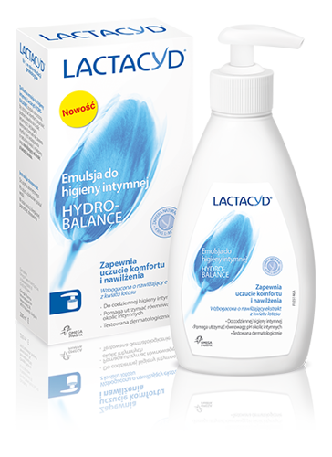 GSK - Lactacyd HYDRO-BALANCE - Delikatna emulsja do higieny intymnej z dozownikiem 200 ml 5391520942709
