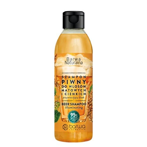 Barwa - Natural - Gloss shine BEER SHAPOO z kompleksem witaminowym do włosów suchych, zniszczonych 300ml 5902305000080