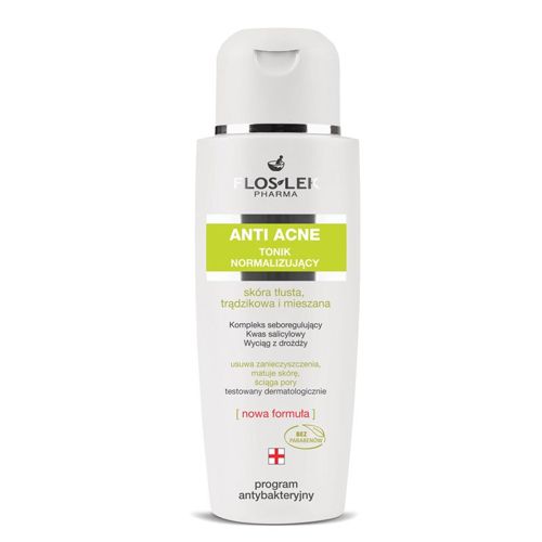 Flos Lek - /SALE/  Anti Acne Antibacterial Program - Normalizing face TONER for oily, mixed and acne skin 200ml 5905043001890