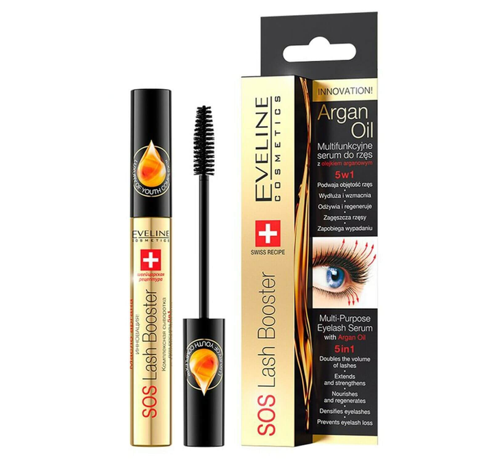 Eveline SOS Lash Booster Multifunctional Eyelash Serum with Argan Oil 5in1 10ml