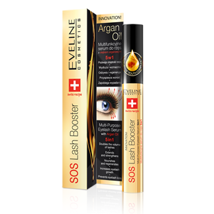Eveline SOS Lash Booster Multifunctional Eyelash Serum with Argan Oil 5in1 10ml