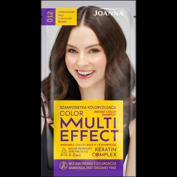 Joanna - (ZUŻYĆ DO 31.03.24) Multi Color Effect Keratin Complex - Szamponetka 012 CZEKOLADOWY BRĄZ 35g 5901018015220