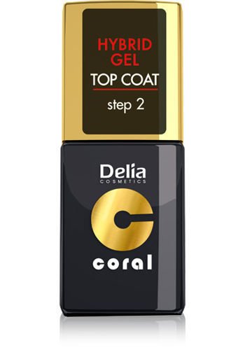 Delia - Coral Hybrid Gel - Hybrid Varnish without lamp TOP COAT 11ml 5901350453735