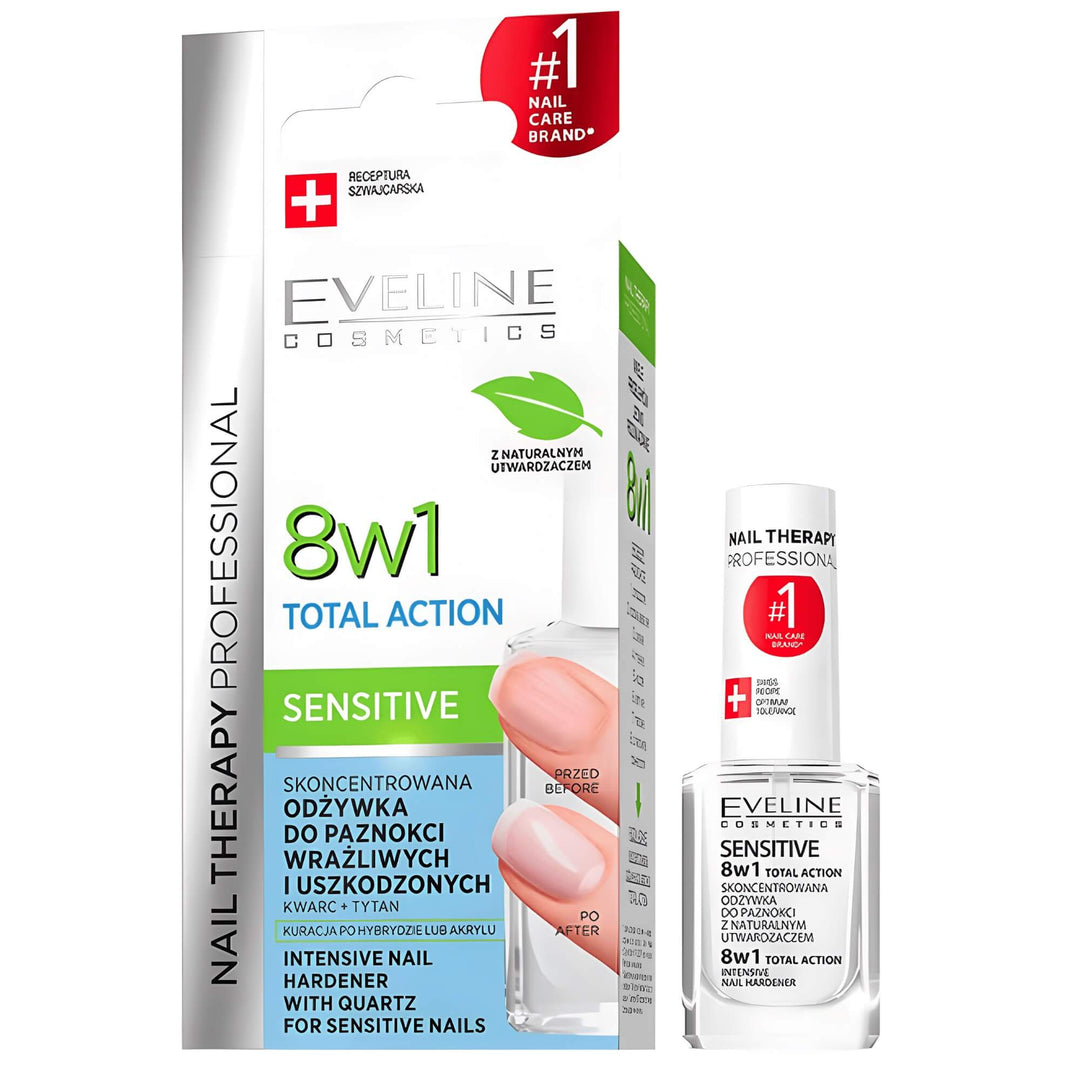 Eveline Nail Therapy Total Action 8in1 Koncentrat Odżywki Do Wrażliwych Paznokci 12ml