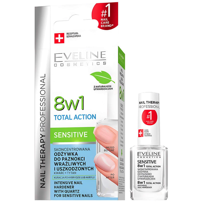 Eveline Nail Therapy Total Action 8in1 Koncentrat Odżywki Do Wrażliwych Paznokci 12ml