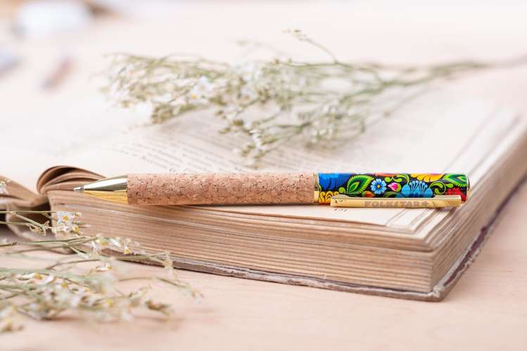 Folkstar - Cork PEN / DŁUGOPIS KORKOWY - ŁOWICKI CZARNY