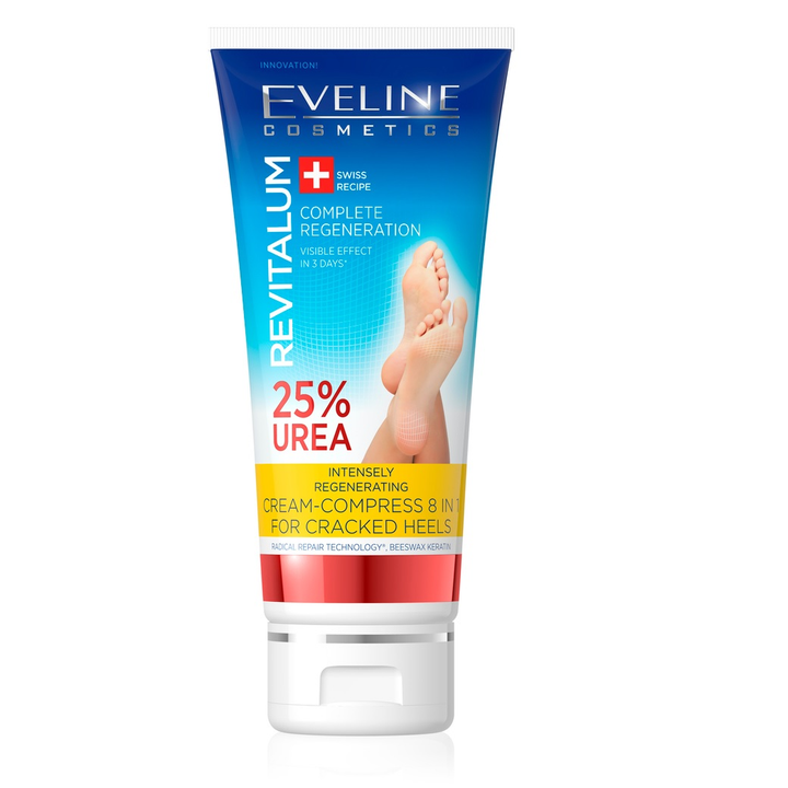 Eveline Revitalum 25% Urea Cream-Compress 8in1 Repair for Cracking Heels 75ml