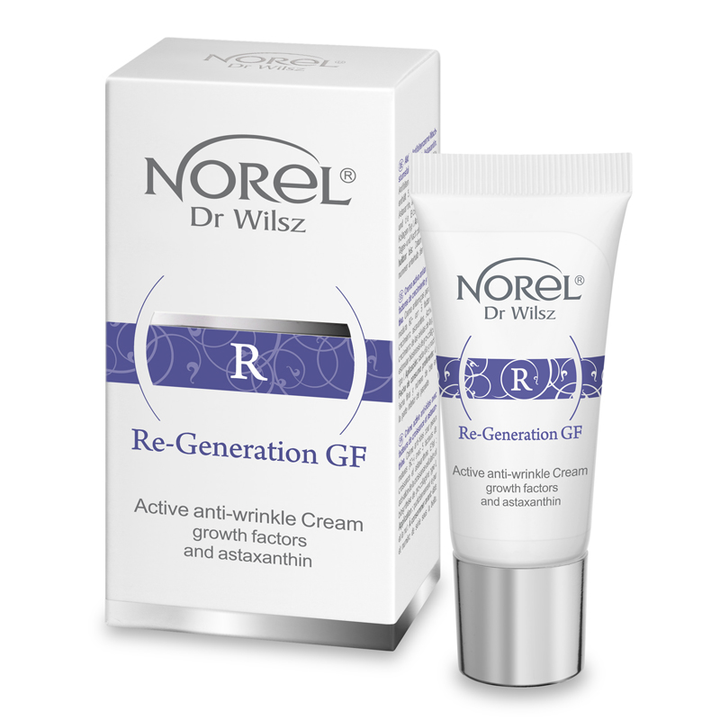Norel Re-Generation GF Krem przeciwzmarszczkowy Czynniki wzrostu i astaksantyna 15ml