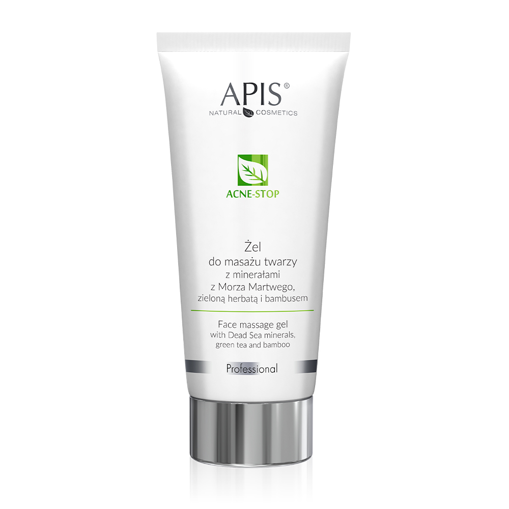 Apis Professional Acne Stop Face Massage Gel z minerałami z Morza Martwego, zieloną herbatą i bambusem 200ml