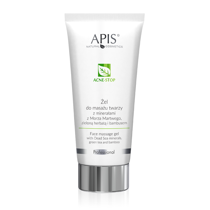 Apis Professional Acne Stop Face Massage Gel z minerałami z Morza Martwego, zieloną herbatą i bambusem 200ml