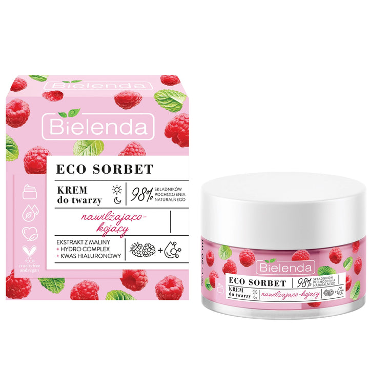 Bielenda Eco Sorbet Raspberry Moisturising Soothing Face Cream 50ml