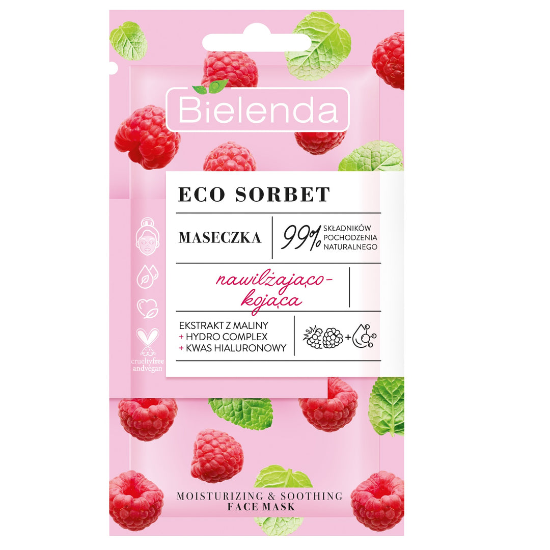 Bielenda Eco Sorbet Raspberry Moisturising Soothing Face Mask 8g