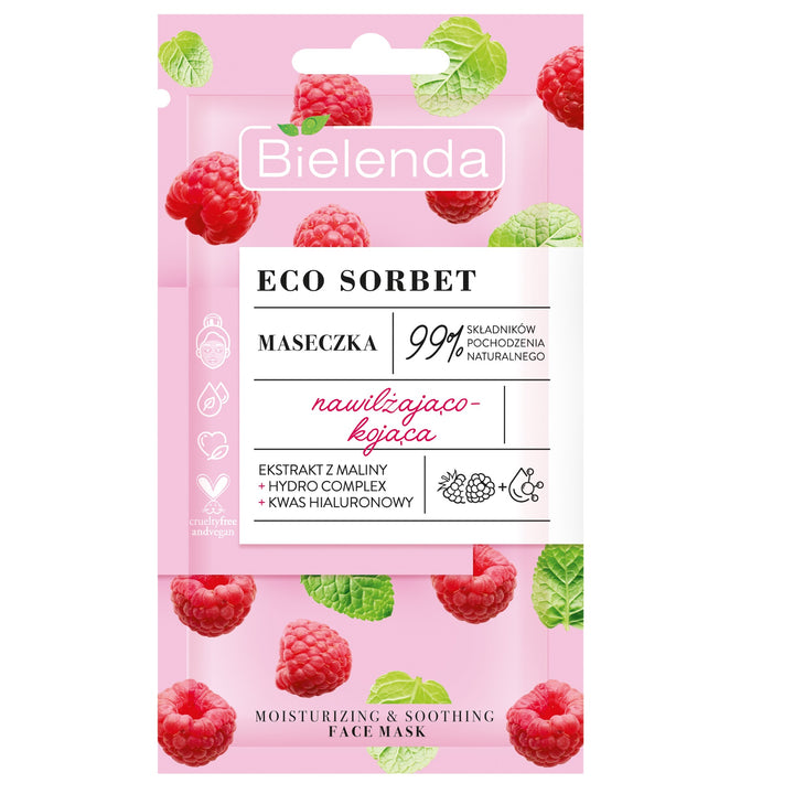 Bielenda Eco Sorbet Raspberry Moisturising Soothing Face Mask 8g