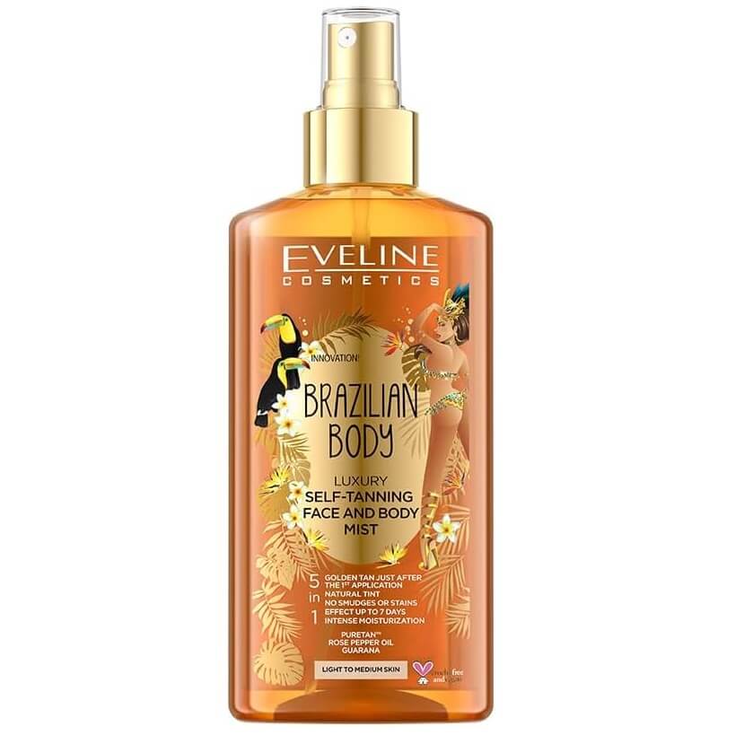 Eveline Brazilian Body 5w1 Luksusowa mgiełka samoopalająca do twarzy i ciała 150ml