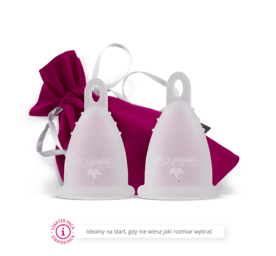 Perfect Cup - ZESTAW: Kubeczek Menstruacyjny TRANSPARENTNY S + M (ZERO WASTE)