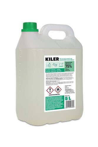KILER - Płyn do dezynfekcji rąk,powierzchni i urządzeń 75% alkoholu 5L 5908263312975