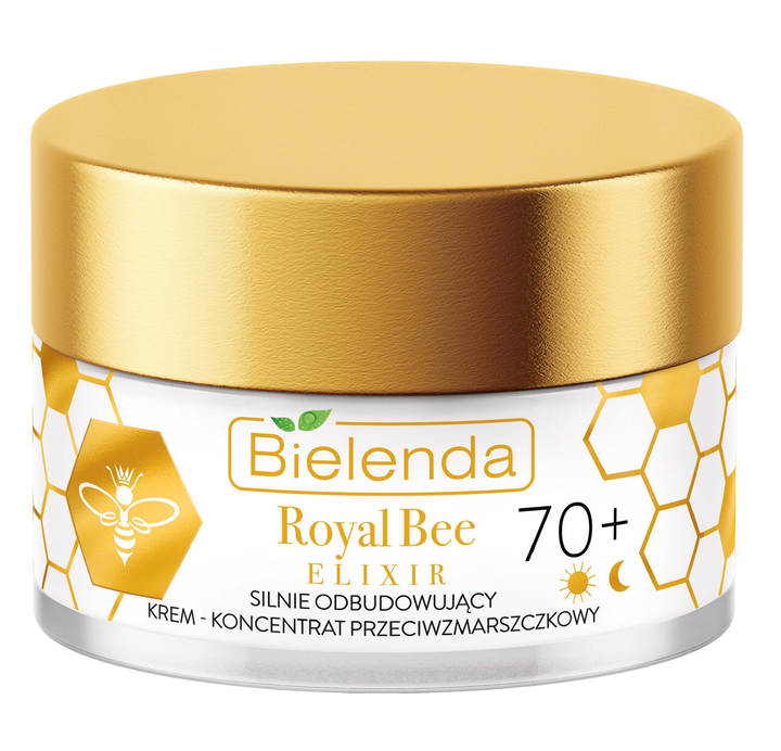 Bielenda Royal Bee Elixir Silnie Odbudowujący Krem Przeciwzmarszczkowy do Twarzy 70+ 50ml
