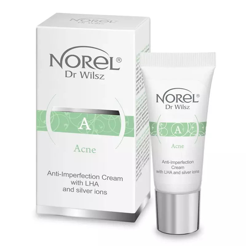 Norel Acne Anti Imperfection Cream z kwasami AHA i jonami srebra 15 ml