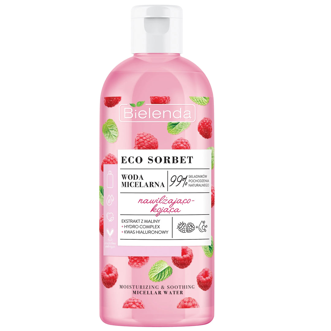 Bielenda Eco Sorbet Raspberry Moisturising Soothing Micellar Water 500ml