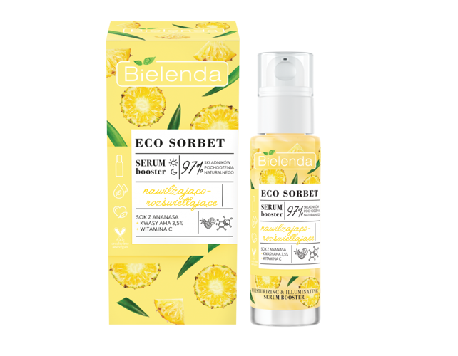 Bielenda Eco Sorbet Pineapple Moisturising Brightening Serum Booster 30ml