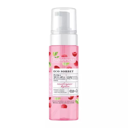 Bielenda Eco Sorbet Raspberry Moisturising Soothing Micellar Cleansing Foam 150ml