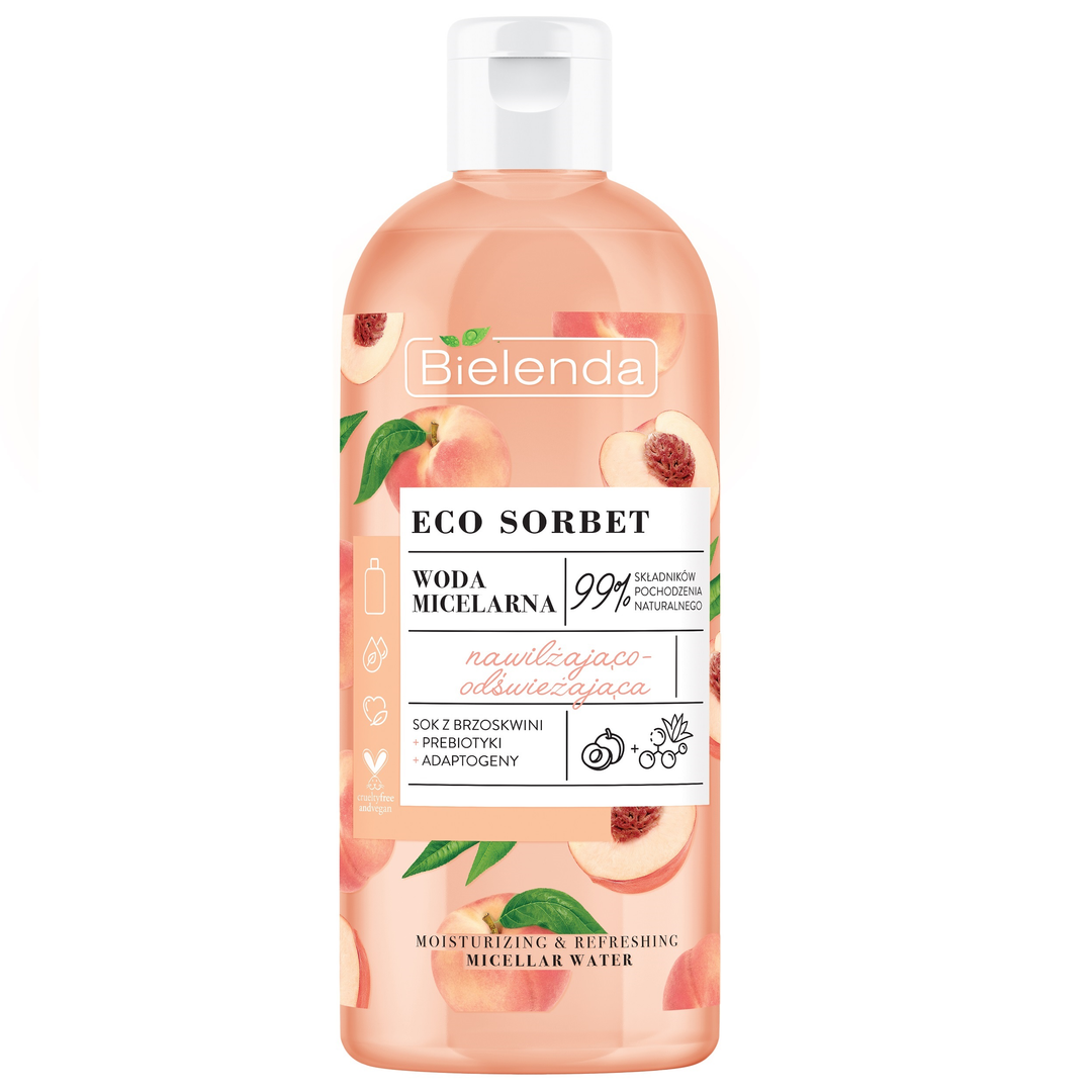 Bielenda Eco Sorbet Peach Nawilżająca i odświeżająca woda micelarna 500ml
