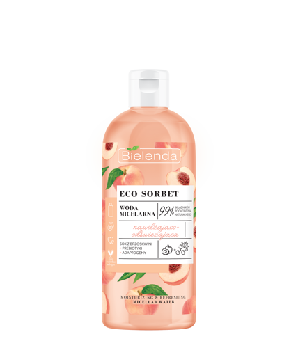 Bielenda Eco Sorbet Peach Nawilżająca i odświeżająca woda micelarna 500ml