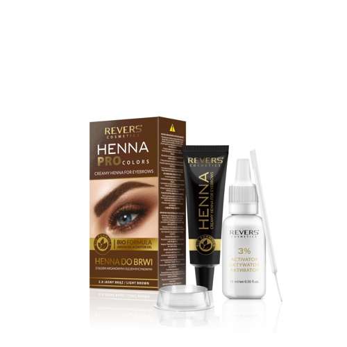 Revers Cosmetics - Pro Colors - Henna CREAM eyebrow LIGHT  BROWN / Henna DO BRWI w kremie JASNY BRĄZ15ml 5902815167365