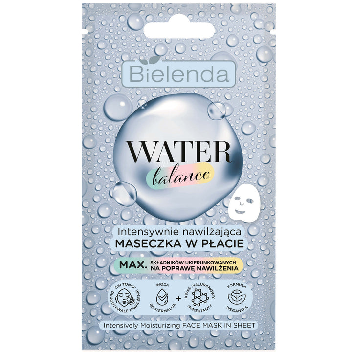 Bielenda Water Balance Intensively Moisturizing Face Mask In A Sheet 1pc