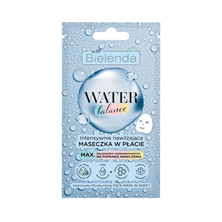 Bielenda Water Balance Intensively Moisturizing Face Mask In A Sheet 1pc