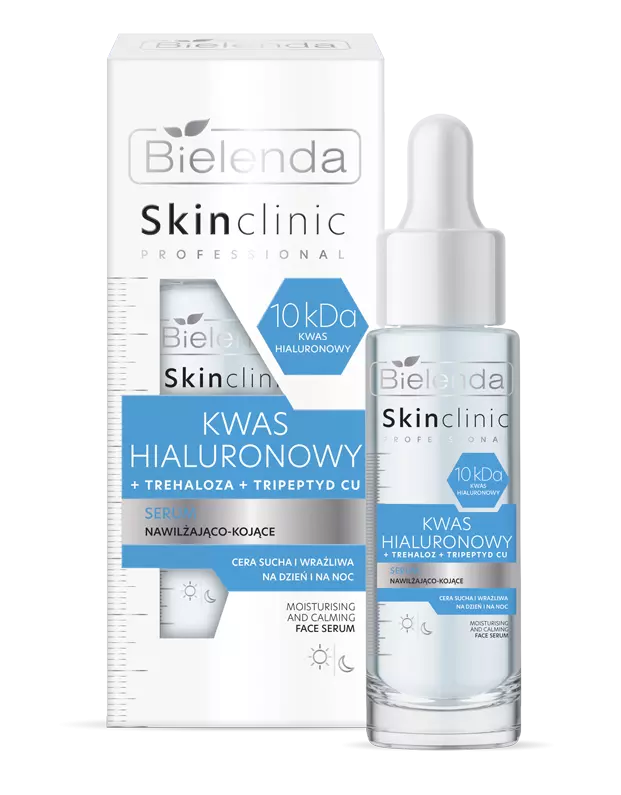 Bielenda Skin Clinic Professional Kwas Hialuronowy Nawilżające i Kojące Serum do Skóry Suchej i Wrażliwej na Dzień i Noc 30ml