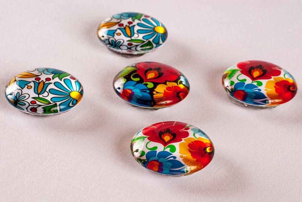 Folkstar - FOLK ROUND MAGNET LOWICZ WHITE /15837/ 5901845114233