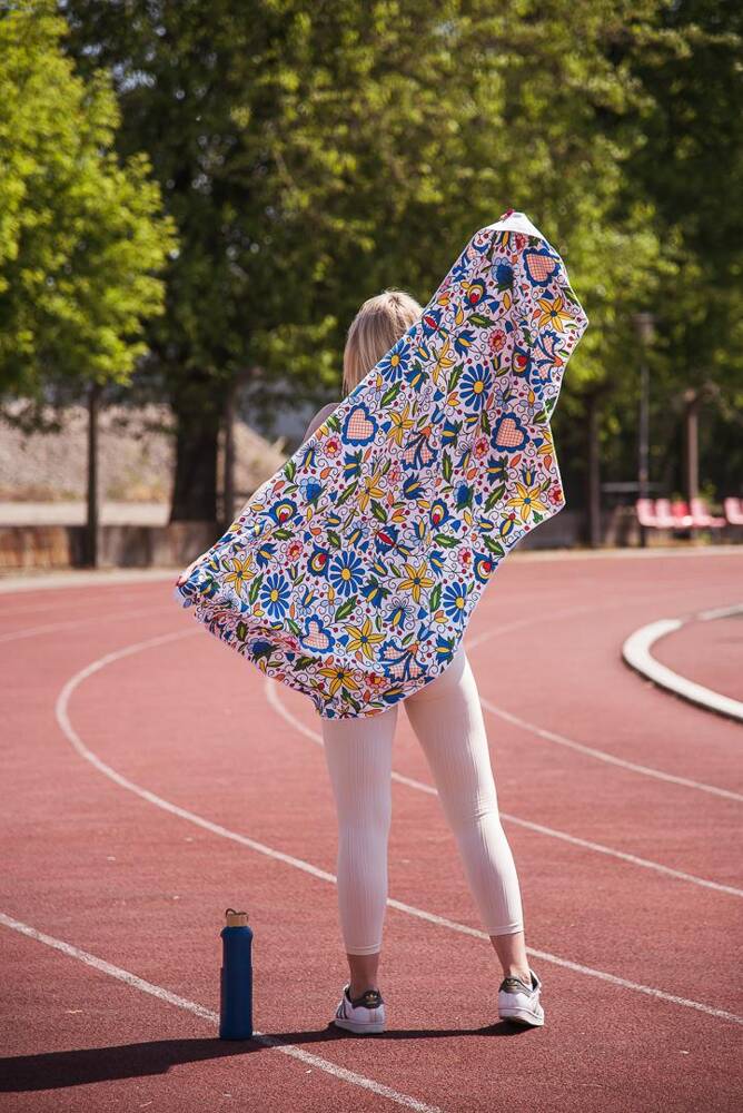 Folkstar - QUICK-DRYING TOWEL 80X160 CM - KASHUBIAN PATTERN /26580/ 5901845137188