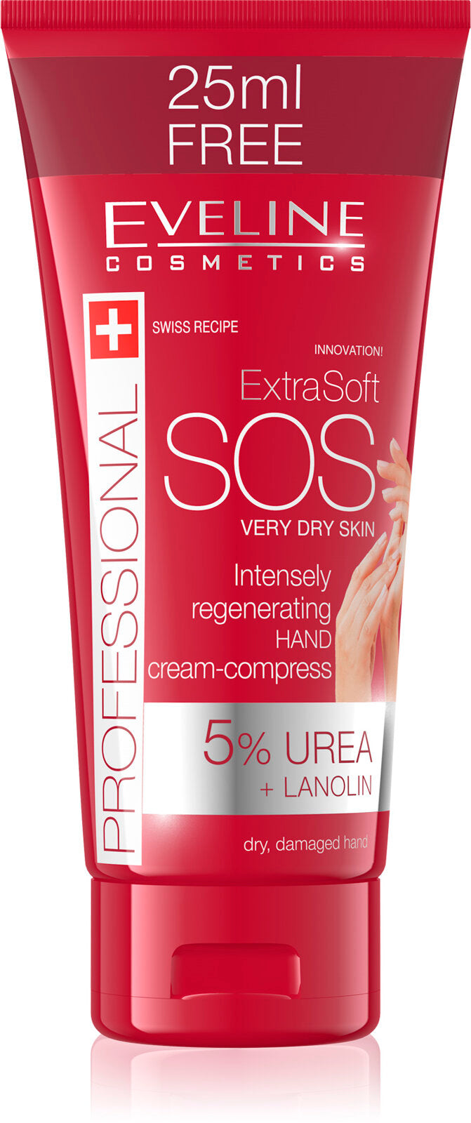Eveline Extra Soft SOS 5%Urea Regenerating Cream Hand Nourishes Moisturize 100ml