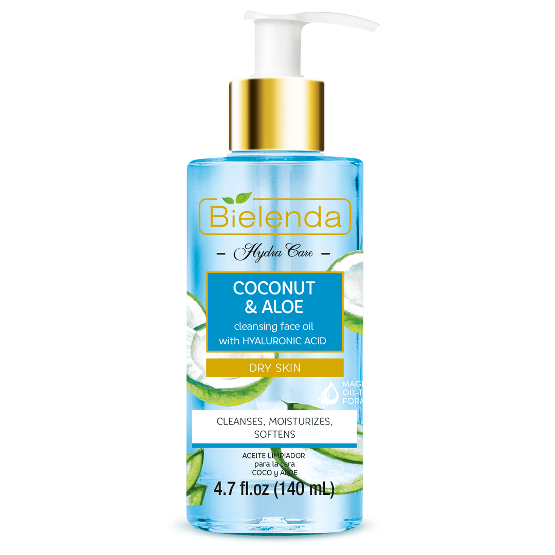 Bielenda Hydra Care Moisturising Cleansing Face Washing Oil Coconut Aloe 140ml