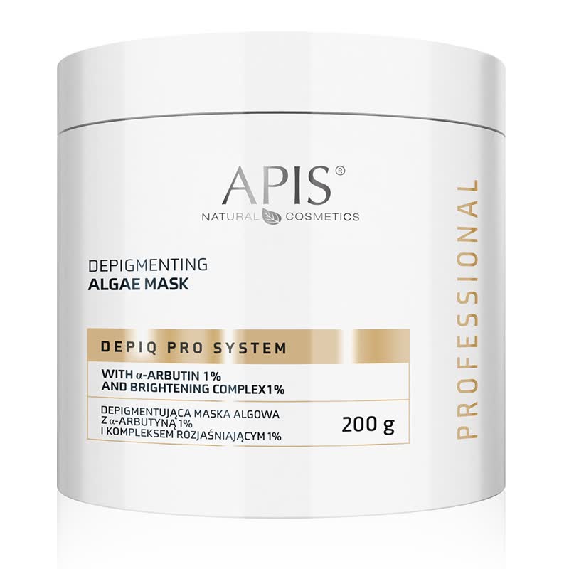 Apis Professional DepiQ Pro System Depigmenting Algae Mask with 1% α-arbutrin and 1% Brightening Complex 200g
