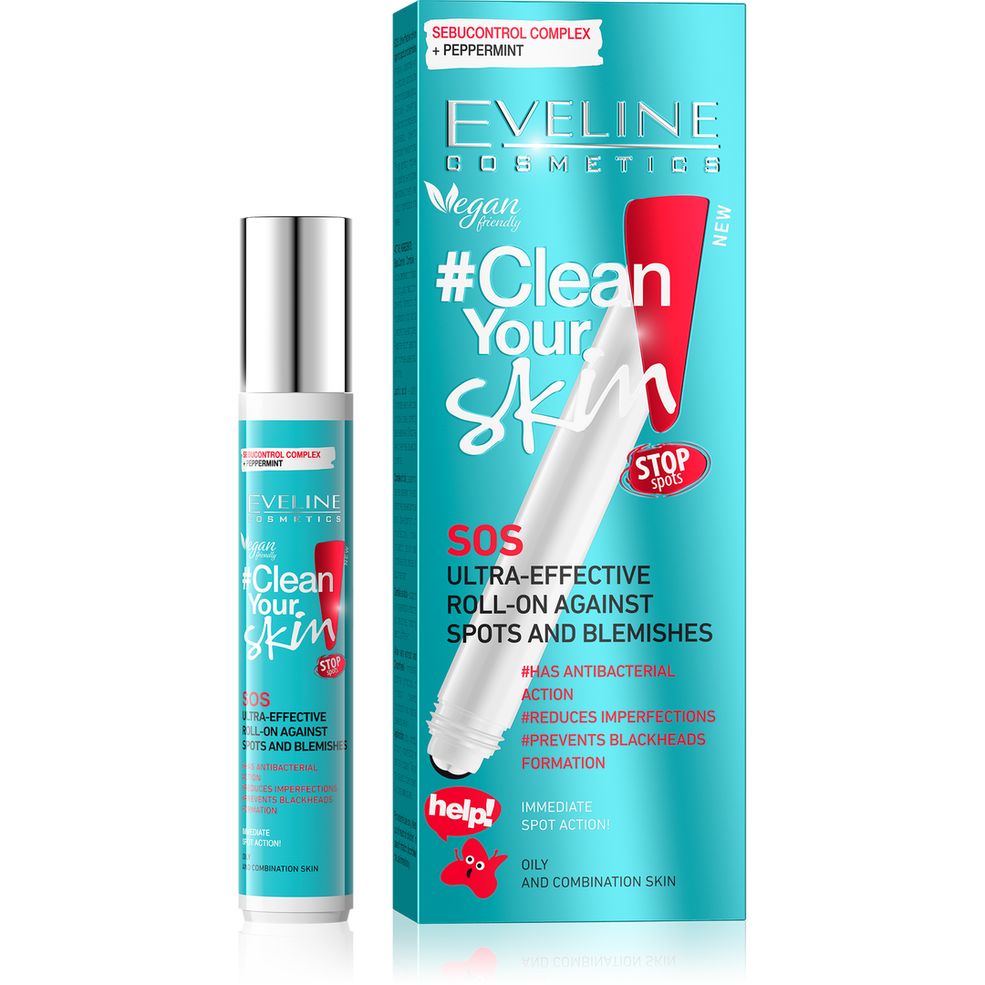 Eveline Clean Your Skin Pure Control SOS Effective Roll On against Imperfections for Problematic Skin 15ml