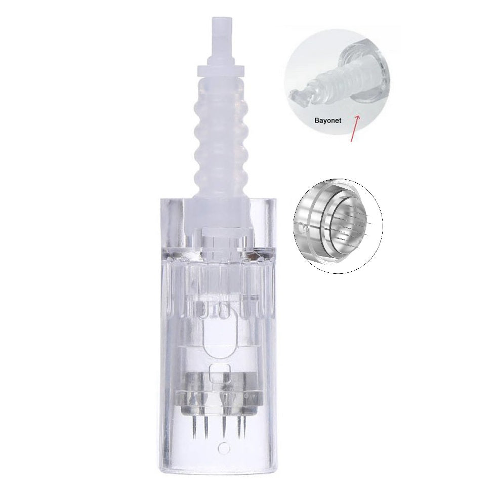 Professional Sterile 12 Needle Cartridge for Microneedle Mesotherapy Treatments Bayonet Mount 1pc