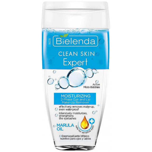 Bielenda Clean Skin Expert Moisturizing 2-phase Eye and Lip Make Up Remover with Marula Oil 150ml
