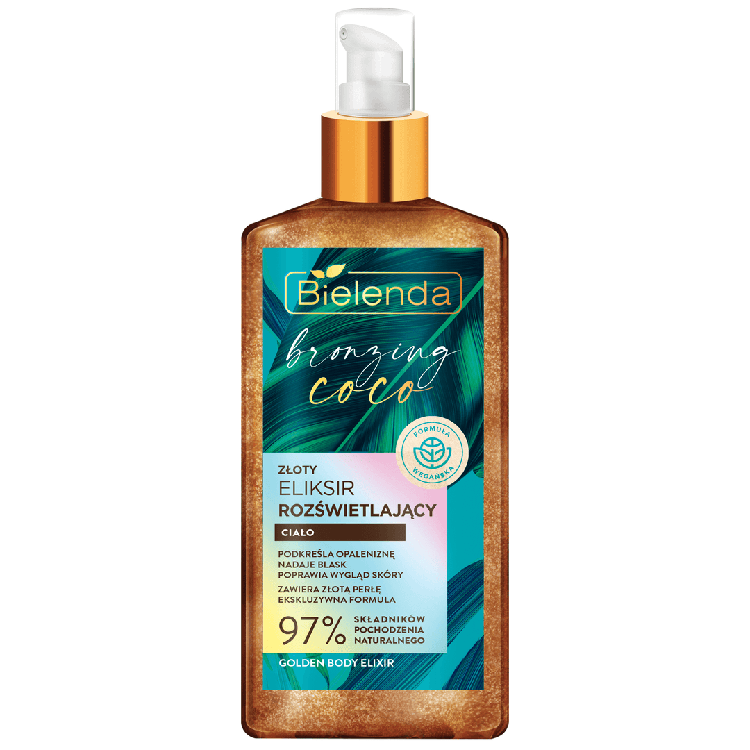 Bielenda Bronzing Coco Illuminating Gold Body Elixir 97% Natural Ingredients 150ml