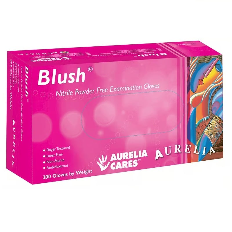 Aurelia Blush Ultra Thin Examination Gloves Powder Latex Free Size S 200pcs