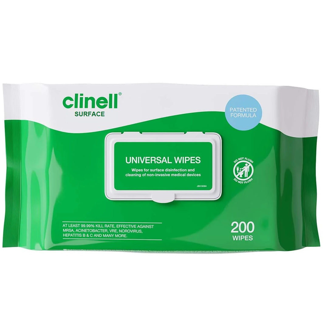 Clinell Universal Sanitising Anti-Bacterial Wipes 200pcs
