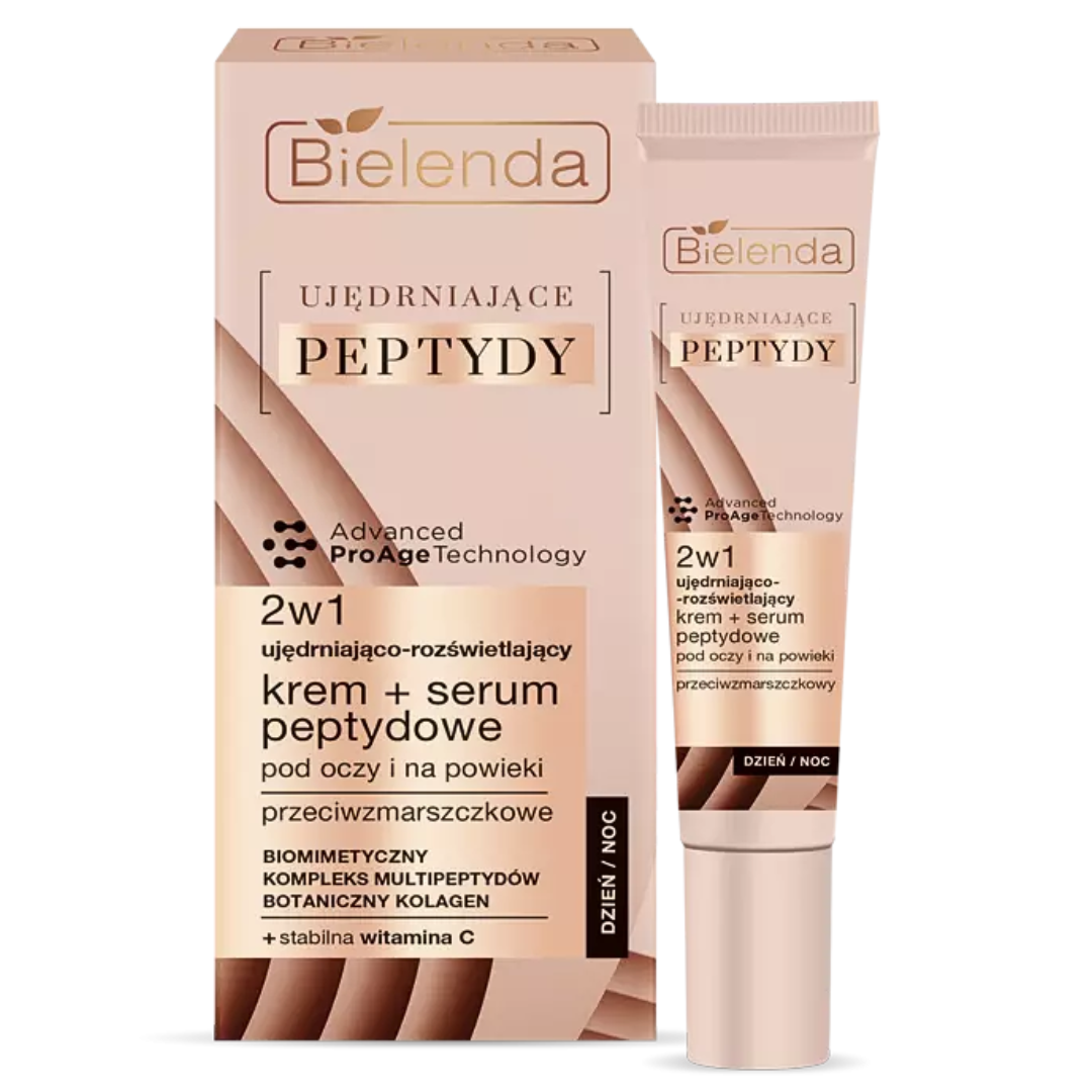 Bielenda Firming Peptides 2in1 Firming and brightening Anti Wrinkle Cream +Peptide Serum Under Eyes and Eyelids 15ml