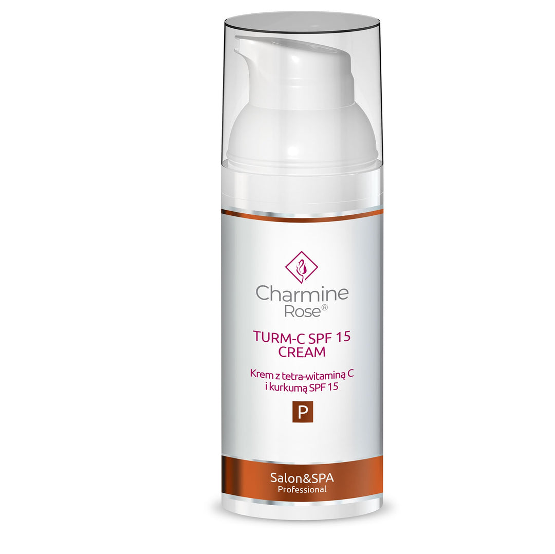 Charmine Rose Turm-C Cream with Vitamin C and Tumeric SPF15 for Skin Discolourations Wrinkles and Dehydrated Skin 50ml
