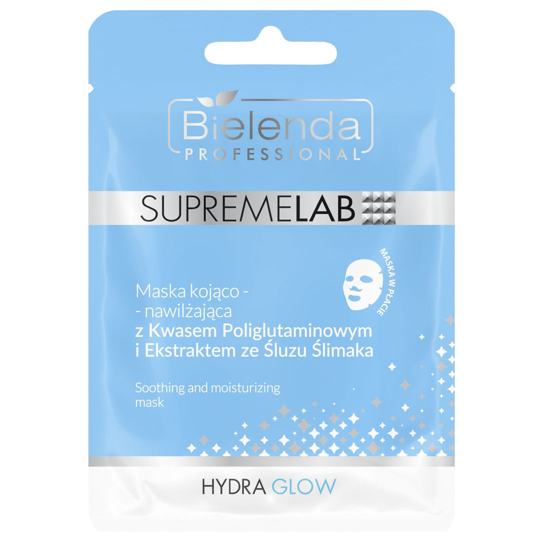 Bielenda Professional Supremelab Hydra Glow Soothing and Moisturizing Mask with Polyglutamic Acid and Snail Mucus Extract