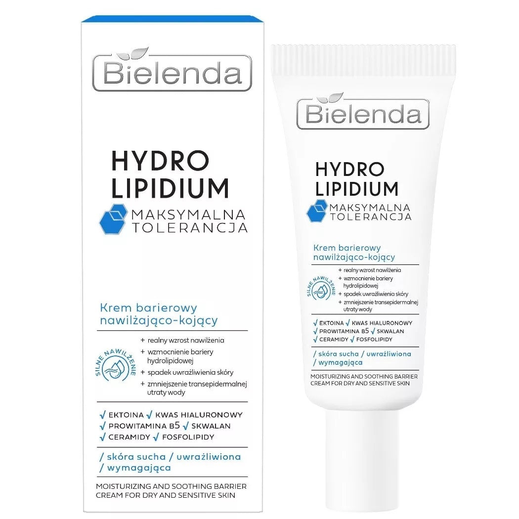 Bielenda Hydro Lipidium Maximum Tolerance Moisturising Soothing Barrier Cream Dry Skin 50ml