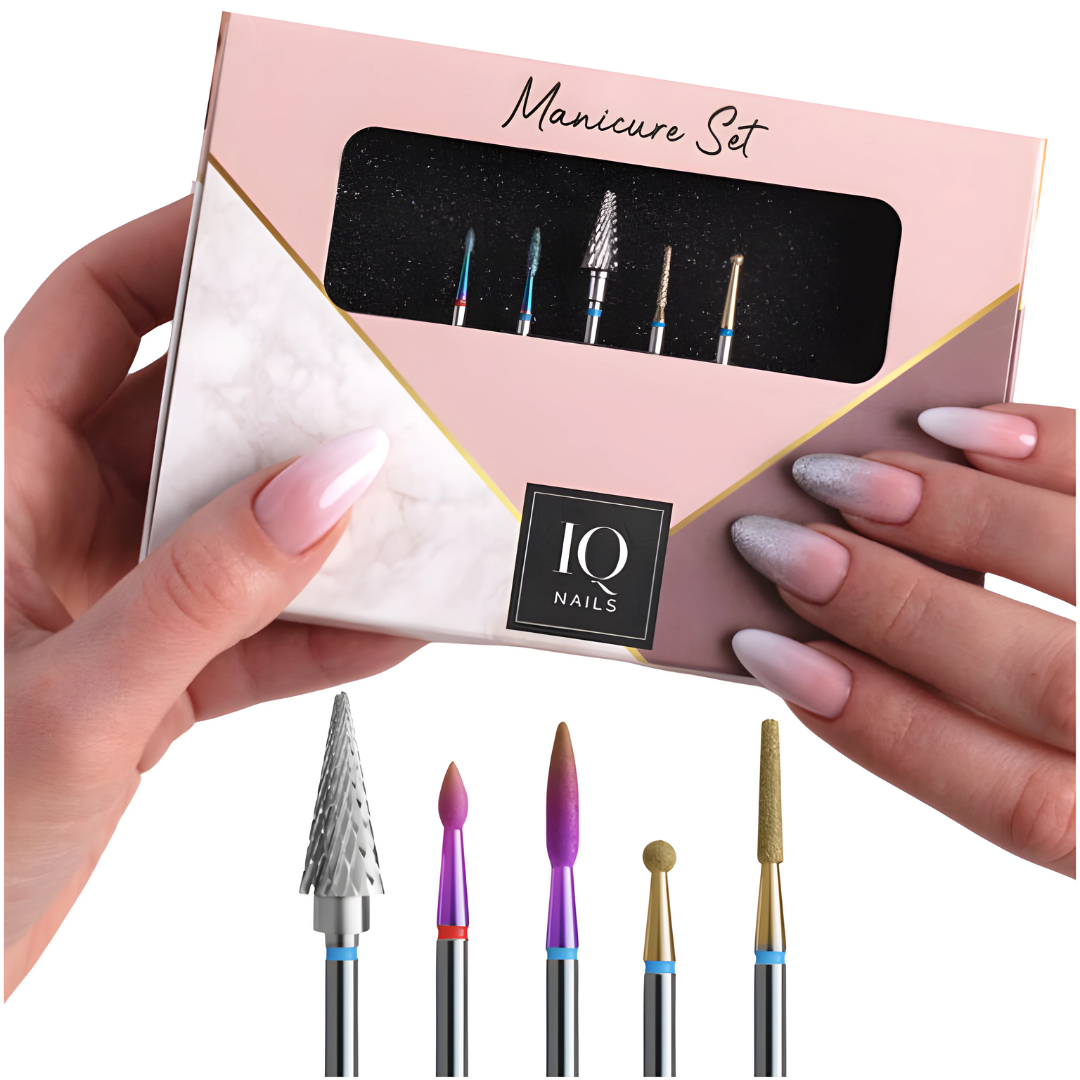 IQ Nails Expert Drill Bits For Gel Polish Gel Acrylic Cuticles Set 5pcs