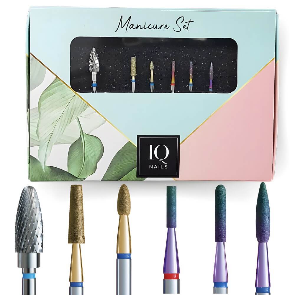 IQ Nails Expert Pro Set 6 Drill Bits For Gel Acrylic & Cuticles Removal 6 pcs