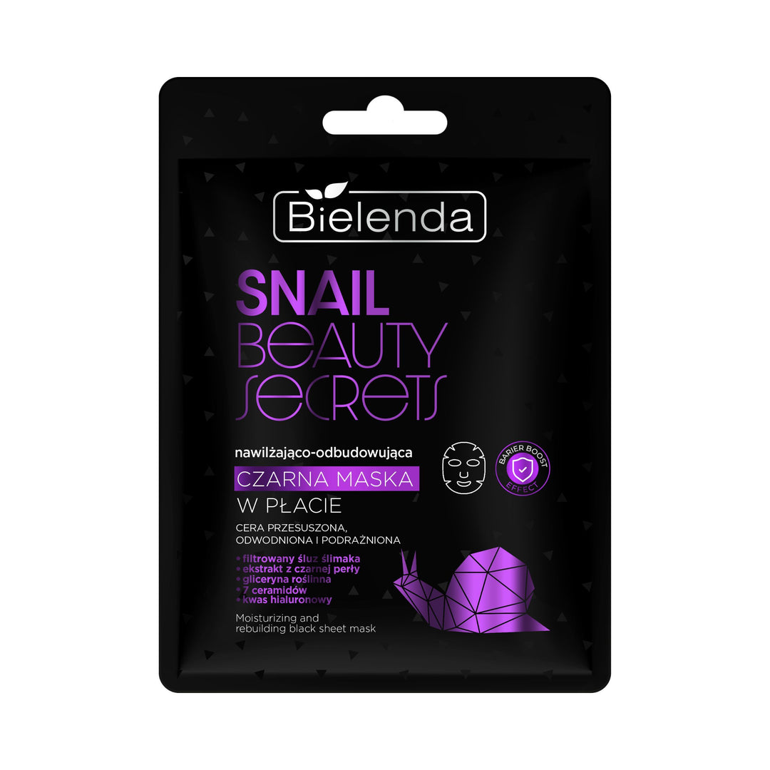Bielenda Snail Beauty Secret Moisturising & Rebuilding Black Sheet mask 1pc